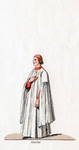 Sborista, návrh kostýmů pro Shakespearovu hru, Jindřich VIII., 19. století od Unbekannt
