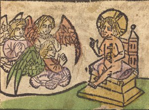 Kristus Dítě se třemi anděly, c. 14601470. od Unbekannt