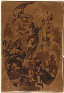 Kristus triumfální zjevení se přimlouvajícímu se světci, 1600s. od Unbekannt