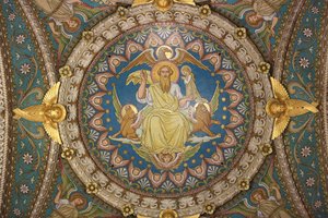 Kristus ve velebnosti a tetramorf. Bazilika Notre Dame de Fourvière. Lyons od Unbekannt