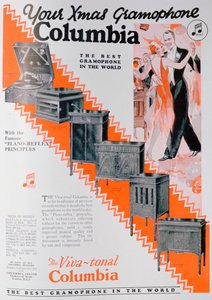 Vánoční reklama na gramofony Columbia, 1929 od Unbekannt