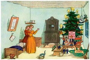 Vánoční scéna z Krále Louskáčka od Heinricha Hoffmanna, 1853 1956 od Unbekannt