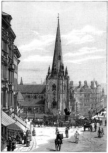 Kostel svatého Martina v Bull Ring, Birmingham, West Midlands, 1887 od Unbekannt
