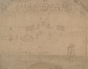 Panoráma města, 19. století. od Unbekannt