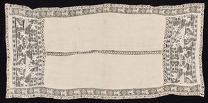 Plátno s okrajem korunovaných dvouhlavých orlů s různými emblémy, ptáky..., 19. století. od Unbekannt