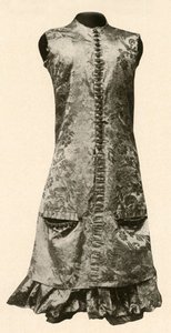 Kabát a celé kalhoty z tmavě červeného květovaného hedvábí, 1681, 1937. od Unbekannt