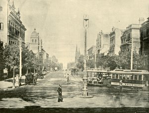 Collins Street, Melbourne, z budovy ministerstva financí, 1901. od Unbekannt