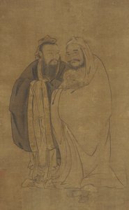 Konfucius a Buddha kolébající Qilin, dynastie Ming, 15. století. od Unbekannt