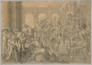 Kopie Annibale Carraccis St. Roch Giving Alms, 1595 nebo později. od Unbekannt