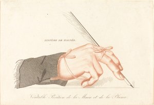 Kopie systému Magnée - Skutečná poloha ruky a pera z..., po roce 1828. od Unbekannt