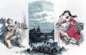 Námluvy po telefonu po Paříži, 1883 od Unbekannt