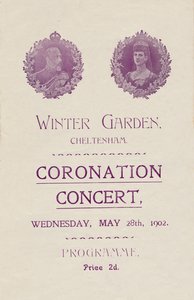 Obálka programu pro korunovační koncert ve Winter Garden, Cheltenham, 1902. od Unbekannt