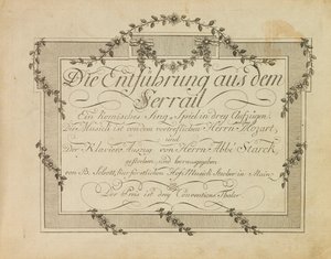 Obálka prvního vydání opery Mozartův únos ze Seraglia, aft.1786 od Unbekannt