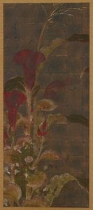 Coxcombs, kukuřice a jitrocel, období Momoyama, 1568-1615. od Unbekannt