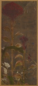 Coxcombs, kukuřice a jitrocel, období Momoyama, 1568-1615. od Unbekannt