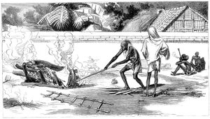 Kremace v Kalkatě, Indie, 1882 od Unbekannt