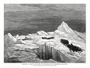 Překročení těžkého ledového balíku v čele Wellingtonského kanálu, 1877 od Unbekannt