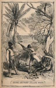 Crusoe a Friday Felling Wood, c1870 od Unbekannt