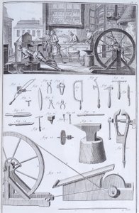 Výroba příborů, c1750 od Unbekannt