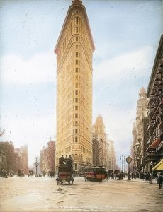 Flatiron Building (Fuller Building). Jeden z nejstarších mrakodrapů v New Yorku. Kolem roku 1905 od Unbekannt
