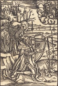 David hrající na harfu, c. 1500. od Unbekannt