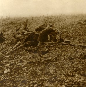 Mrtvý voják na kopci 304, po bitvě u Verdunu, severní Francie, 1916 od Unbekannt
