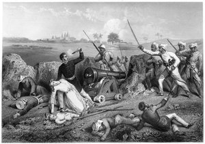 Smrt majora Skene a jeho manželky v Jhansi, 1857, c1860 od Unbekannt