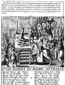 Dekapitace hraběte Egmonta a Hoorna v Bruselu během španělské tyranie v Nizozemsku, 1568 od Unbekannt