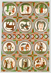 Dekorace ve starém kostele Stora Råda, Västra Götaland, Švédsko, 1928. od Unbekannt