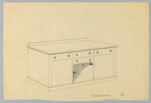 Design pro příborník A z mahagonu, 1900–05 od Unbekannt