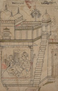 Desvarari Ragini: Folio ze série ragamala Garland of Musical Modes, začátek 18. století. od Unbekannt