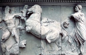 Detail z Velkého vlysu Pergamonského oltáře, 180-159 př.nl od Unbekannt