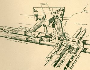 Schéma nové stanice metra v Oxford Circus, 1930. od Unbekannt