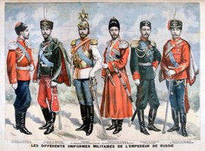Různé ruské vojenské uniformy císaře, 1896 od Unbekannt