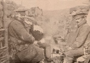 Večeře v zákopech, c1915 1928 od Unbekannt