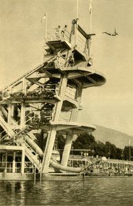 Potápěčská plošina, Millstatt, Korutany, Rakousko, c1935. od Unbekannt