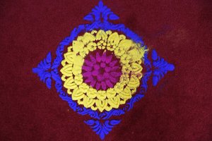 Diwali rangoli v chrámu Shirdi Sai Baba, Leicester. Spojené království od Unbekannt