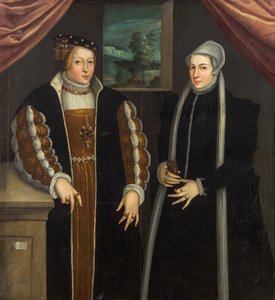 Dvojportrét Marie z Braniborska-Kulmbachu a Christina z Dánska, c. 1580 od Unbekannt
