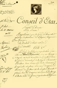 Návrh výnosu o podobě a složení císařské pečeti, 10. července 1804, 1921. od Unbekannt