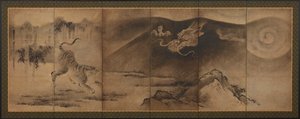 Drak a tygr, období Momoyama nebo Edo, 17. století. od Unbekannt