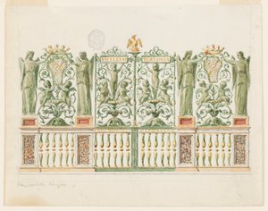Kresba, projekt brány kaple, 1845 od Unbekannt