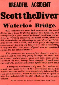 Děsivá nehoda potápěče Scotta na mostě Waterloo, 1841, 1948. od Unbekannt
