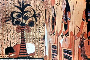 Pití z řeky, nástěnná malba chrámu, Théby, Egypt od Unbekannt