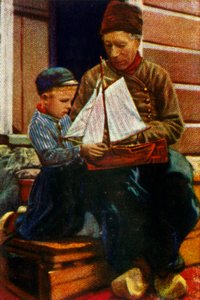 Holandský otec a syn v tradičním oděvu, c1928. od Unbekannt