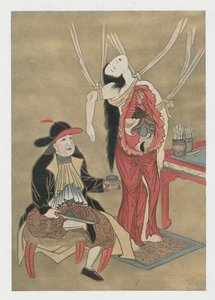 Nizozemský lékař anatomizující japonskou ženu, 18. století od Unbekannt