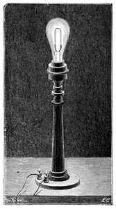 Žárovka Edisons v objímce stolní lampy, 1891 od Unbekannt