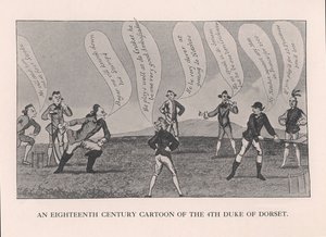 Edward Sackville 1591-1652, 4. vévoda z Dorsetu, hrající kriket, 18. století 1912 od Unbekannt