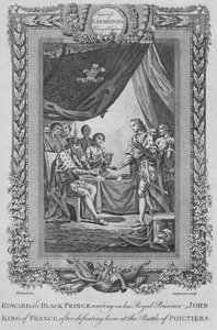 Edward Černý princ čeká na svého královského vězně Jana, francouzského krále, c1787 od Unbekannt