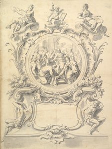 Složitě zarámovaný kruh Krista omývajícího pocit apoštolů, po roce 1800. od Unbekannt