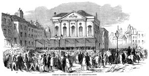 Volební akce v Clerkenwell Green během voleb ve Finsbury, Londýn, 1852 od Unbekannt